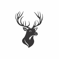 A Simple flat 2D icon elk head isolated on background, vector, flat design, animation design, vector, flat design, animation, minimalist, clipart sea animals