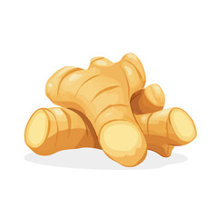 A simple flat 2D icon of sliced ginger root isolated on the background, vector design, ideal for animation, UI/UX design, mobile apps, web design illustrations, flat 2D