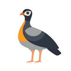 A simple flat 2D icon of a guinea fowl isolated on the background, vector design, ideal for animation, UI/UX design, mobile apps, web design, digital illustrations, flat 2D, animal set