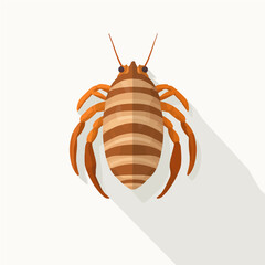 Obraz premium A 2D simple hermit crab motion graphic flat-design vector animation style, in white background, flat design, animation design, vector, flat design, logo.