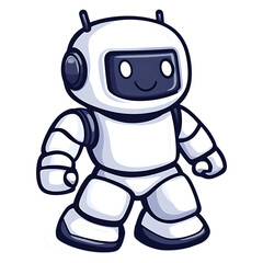 Fototapeta premium A high-quality 3D-rendered robot with a futuristic design on a transparent background. Perfect for technology, AI, automation, robotics, and sci-fi-themed projects