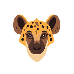 A simple flat 2D icon hyena head isolated on a transparent background, vector, flat design, animation design, vector, flat design, animation design, simple flat 2D icon, minimalist.