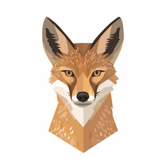 A 2D simple icon jackal portrait motion graphic flat-design vector animation style, in a white background, flat design, animation design, vector, flat design, logo
