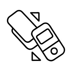 flip phone icon, flip phone line art - simple line art of flip phone, perfect for flip phone logos and icons