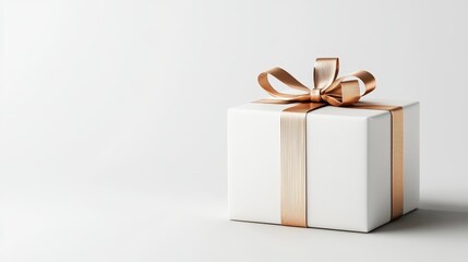 Obraz premium Special birthday gift box wrapped for celebrations minimalist style indoor elegant viewpoint