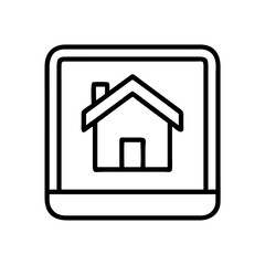 home screen icon, home screen line art - simple line art of home screen, perfect for home screen logos and icons