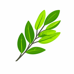 Simple flat 2D icon laurel leaf isolated on a white background, vector, flat design, animation design, vector, flat design, animation design, simple flat 2D icon, minimalist and modern design