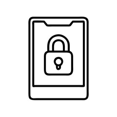 lock screen icon, lock screen line art - simple line art of lock screen, perfect for lock screen logos and icons