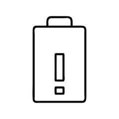 low battery icon, low battery line art - simple line art of low battery, perfect for low battery logos and icons