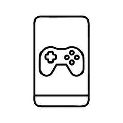 mobile gaming icon, mobile gaming line art - simple line art of mobile gaming, perfect for mobile gaming logos and icons