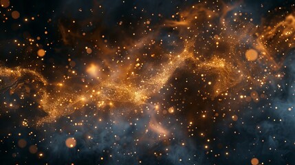 Fototapeta premium Glittering transparent gold dust overlays creating a luxurious shimmer effect for enchanting festive designs, photo editing, and elegant graphic projects