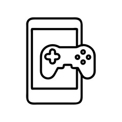 mobile gaming icon, mobile gaming line art - simple line art of mobile gaming, perfect for mobile gaming logos and icons