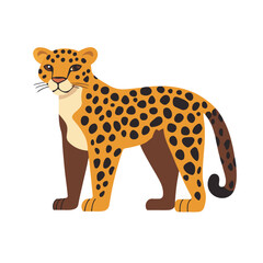 Simple flat 2D icon yellow leopard isolated on transparent background, vector, flat design, animation design, vector, flat design, animation design, simple flat 2D icon, minimalist design, clipart