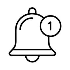 notification bell icon, notification bell line art - simple line art of notification bell, perfect for notification bell logos and icons