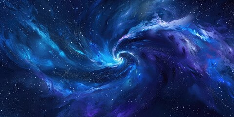 Galaxy scene of vibrant planet inside outer space orbit with vividness of light from nebula or star. Universe scenery with various celestial object of cosmos perfect for astronomy background. AIG61.