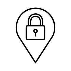 pin lock icon, pin lock line art - simple line art of pin lock, perfect for pin lock logos and icons