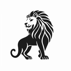Simple flat 2D icon black lion isolated on transparent background, vector, flat design, animation design, vector, flat design, animation design, simple flat 2D icon, minimalist design, clipart