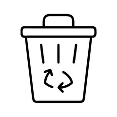 recycle bin icon, recycle bin line art - simple line art of recycle bin, perfect for recycle bin logos and icons