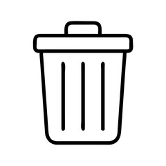 trash can icon, trash can line art - simple line art of trash can, perfect for trash can logos and icons