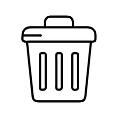 trash can icon, trash can line art - simple line art of trash can, perfect for trash can logos and icons