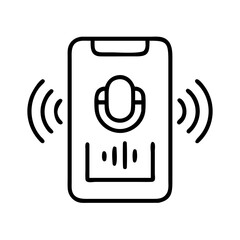 voice assistant icon, voice assistant line art - simple line art of voice assistant, perfect for voice assistant logos and icons