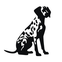 Fototapeta premium Dalmatian dog - Vector black silhouette isolated
