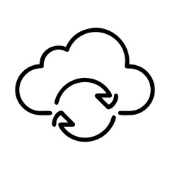 cloud sync icon, cloud sync line art - simple line art of cloud sync, perfect for cloud sync logos and icons