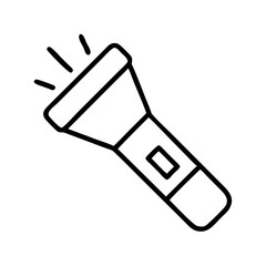 flashlight icon, flashlight line art - simple line art of flashlight, perfect for flashlight logos and icons