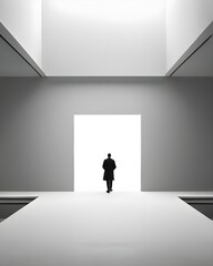 Obraz premium Minimalist Conceptual Art - Man Walking into the Light