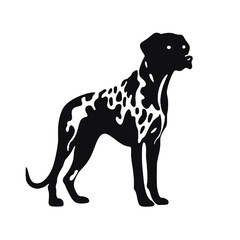 Naklejka premium Dalmatian dog - Vector black silhouette isolated