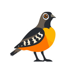 A Simple icon flat 2D icon quail isolated on a transparent background, vector, animation design, simple flat 2D icon, minimalist design and modern illustration