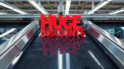 Bright signs highlight huge discounts in a bustling supermarket aisle as shoppers explore various products. The vibrant atmosphere encourages purchases and showcases retail promotions. - Powered by Adobe