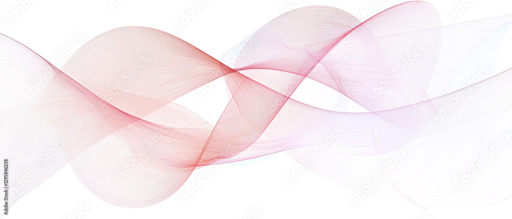 Poster a smooth, flowing design featuring soft waves in shades of red and white, creating a sense of elegan
