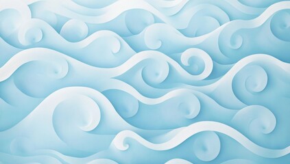 Obraz premium Abstract light blue paper wavy background