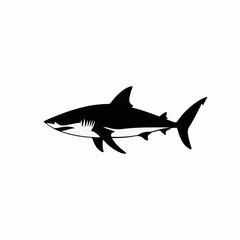 Simple flat 2D icon black shark logo isolated on transparent background, vector, flat design, animation design, vector, flat design, animation design, simple flat 2D icon, clipart