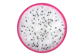 Half of pitahaya on isolated white background. 1 object.