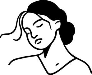 aesthetic woman lineart illustration