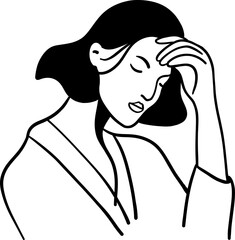aesthetic woman lineart illustration