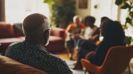 Social psychology at a family gathering with grandparents and grandchildren. Featuring intergenerational connection
