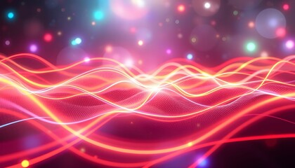 Fototapeta premium Abstract Glowing Waves of Light and Energy