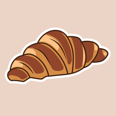 Croissant illustration can be used for stickers
