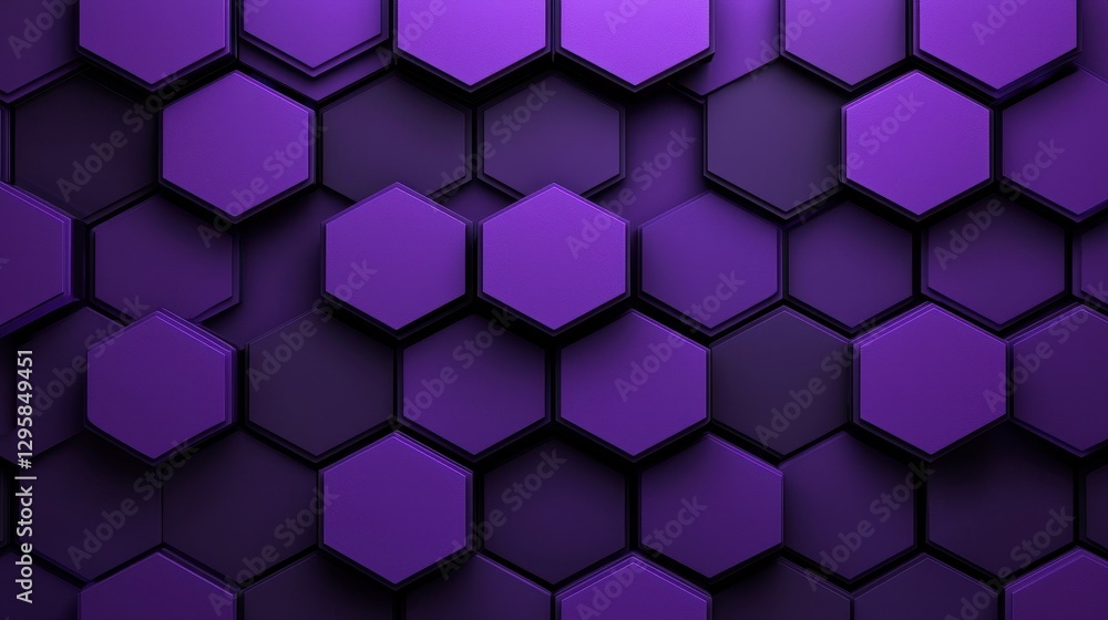 Poster stylish purple hexagonal pattern background for modern design
