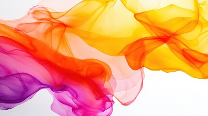 Colorful Abstract Flow of Light Fabric in Orange Pink and Yellow