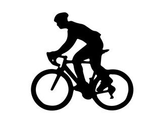 Obraz premium silhouette of a man riding a bike