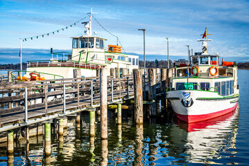 typical passenger ship - prien am chiemsee lake