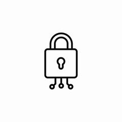Digital security lock icon vector sign