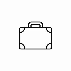 Travel luggage suitcase icon vector sign