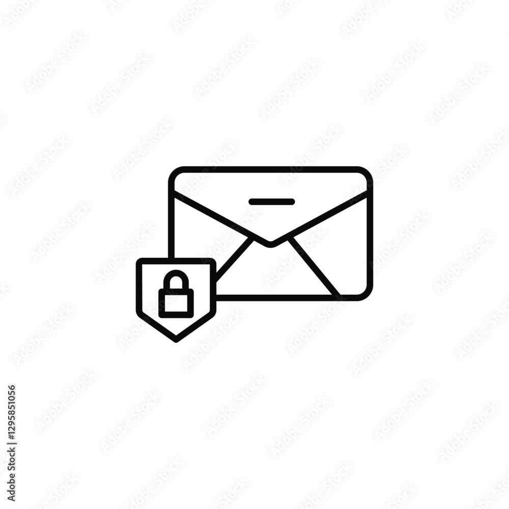 Poster secure email message icon vector sign
