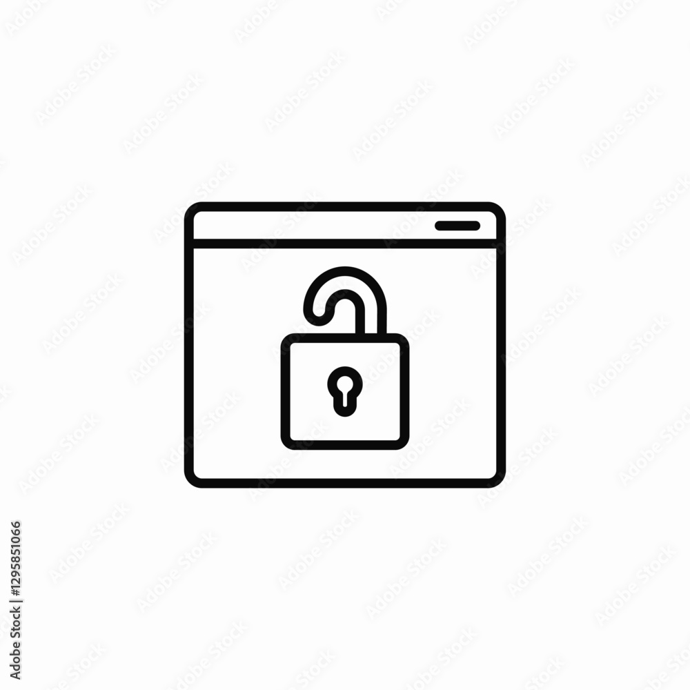 Poster web security browser lock icon vector sign