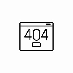Error 404 page icon vector sign